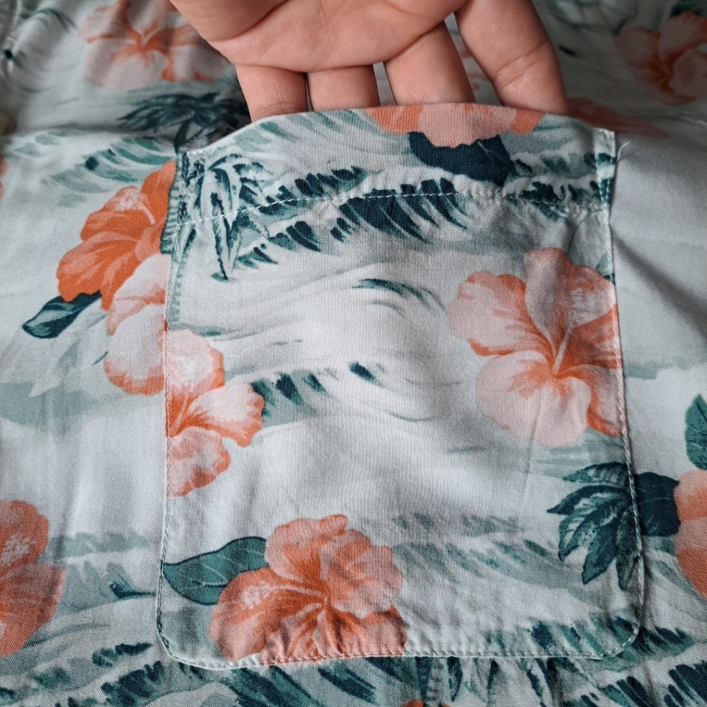Goodfellow Mens Floral Hawaiian Shirt Button Up Multicolor Tropical 3XL Tall - Picture 5 of 12